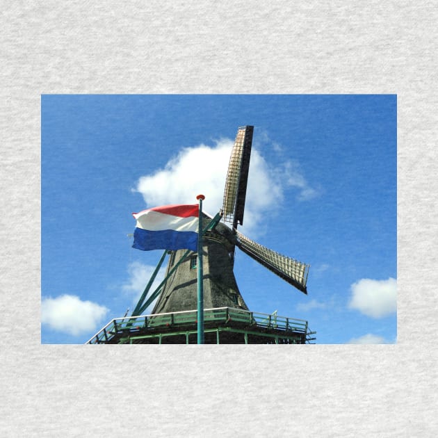 Dutch Windmill and Flag by GenAumonier